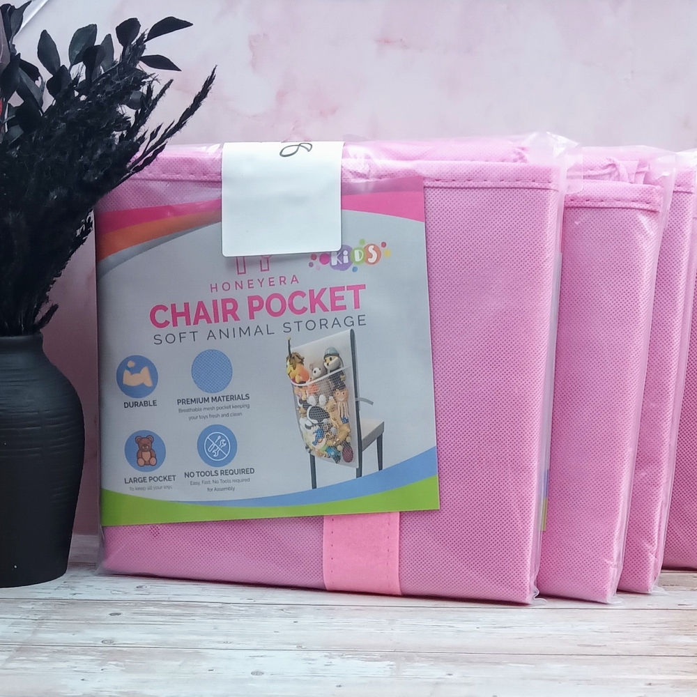 Pink Chair Pocket Soft Animal Storage
